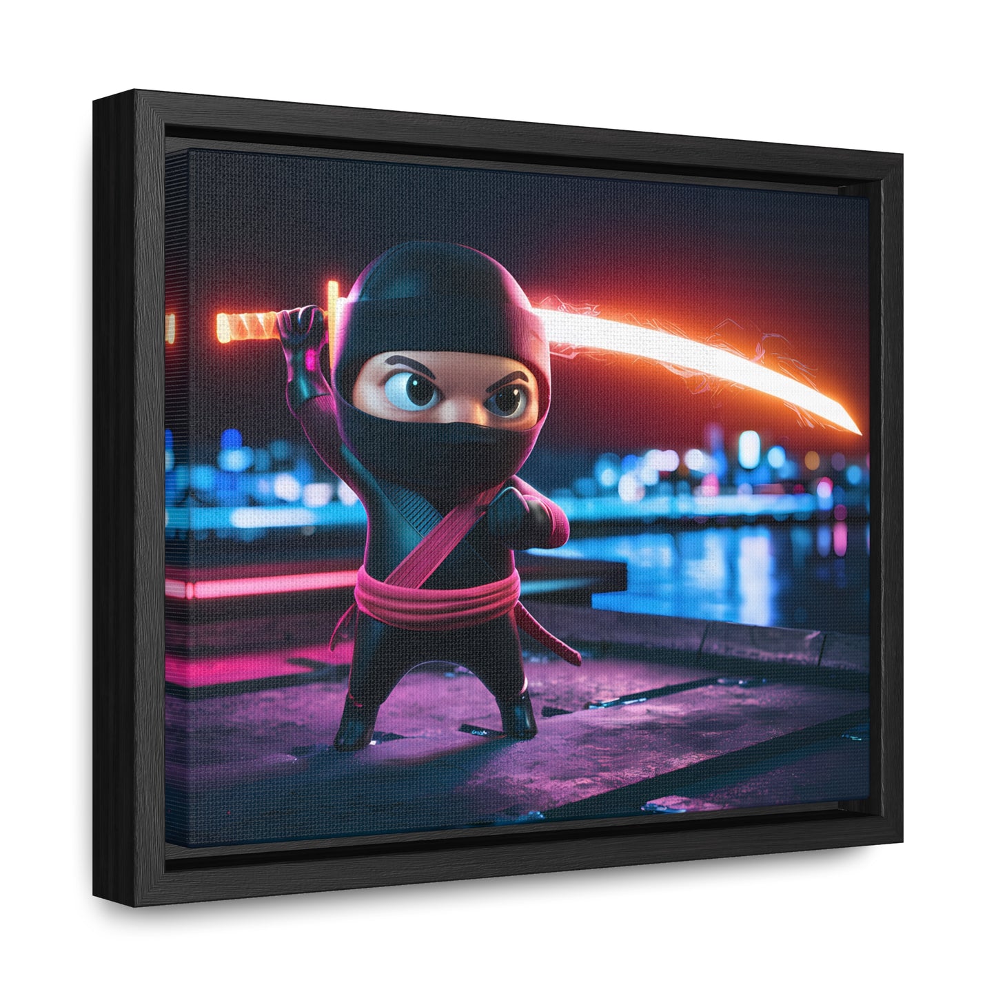 Neon Ninja Showdown - Gallery Canvas Wraps, Horizontal Frame