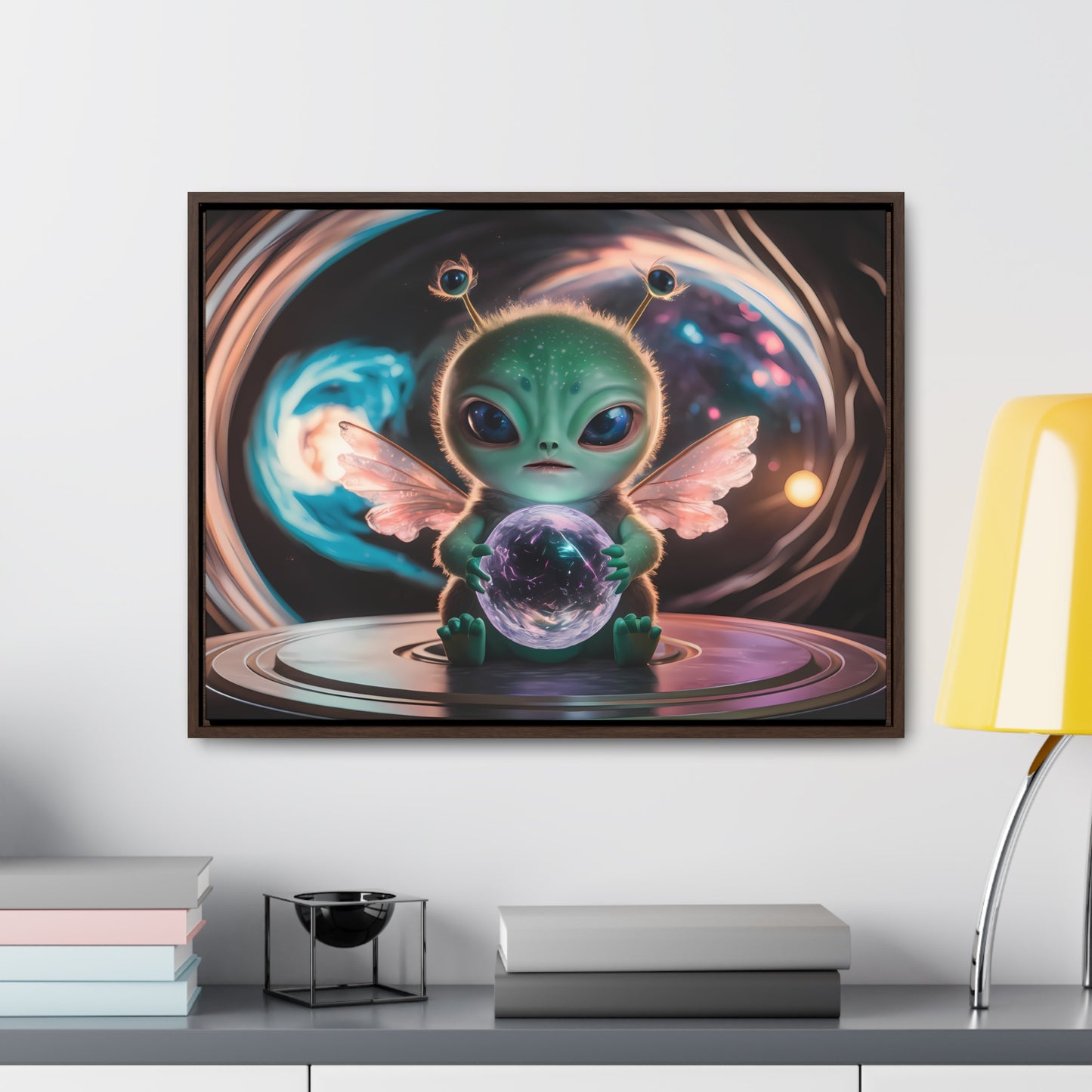 Guardian of the Cosmic Crystal - Gallery Canvas Wraps, Horizontal Frame