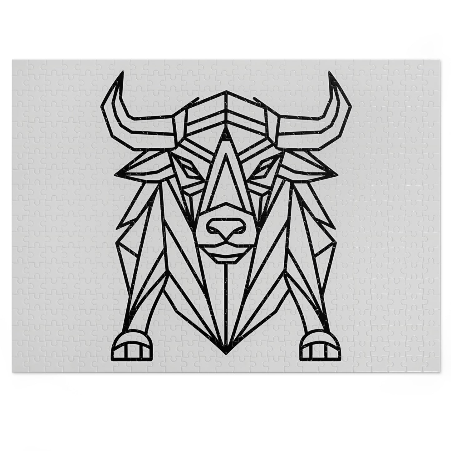 Geometric Bison Strength - Jigsaw Puzzle (30, 110, 252, 500,1000-Piece)