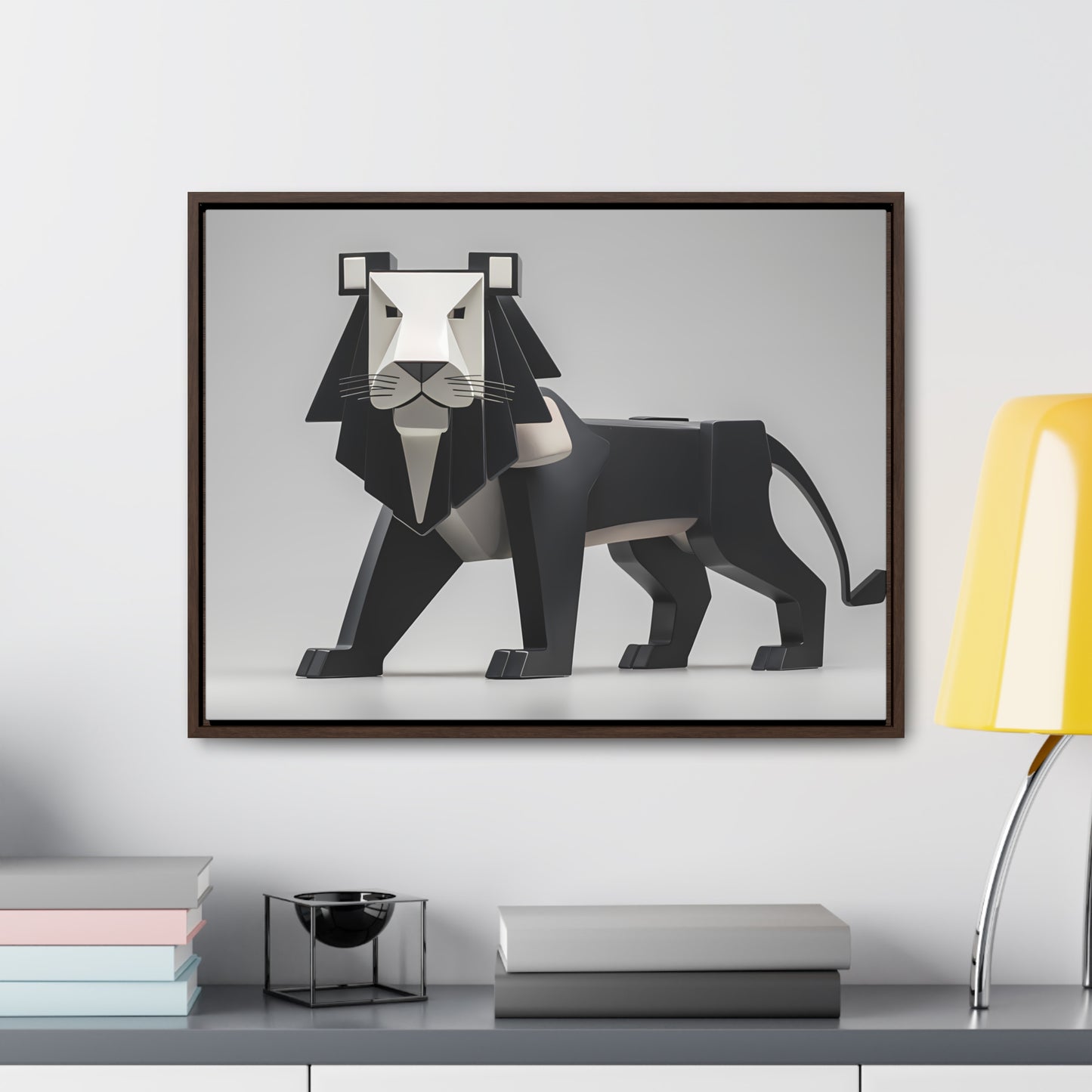 Regal Geometric Lion - Gallery Canvas Wraps, Horizontal Frame