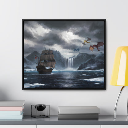 "The Voyage to Dragon's Fjord" - Gallery Canvas Wraps, Horizontal Frame