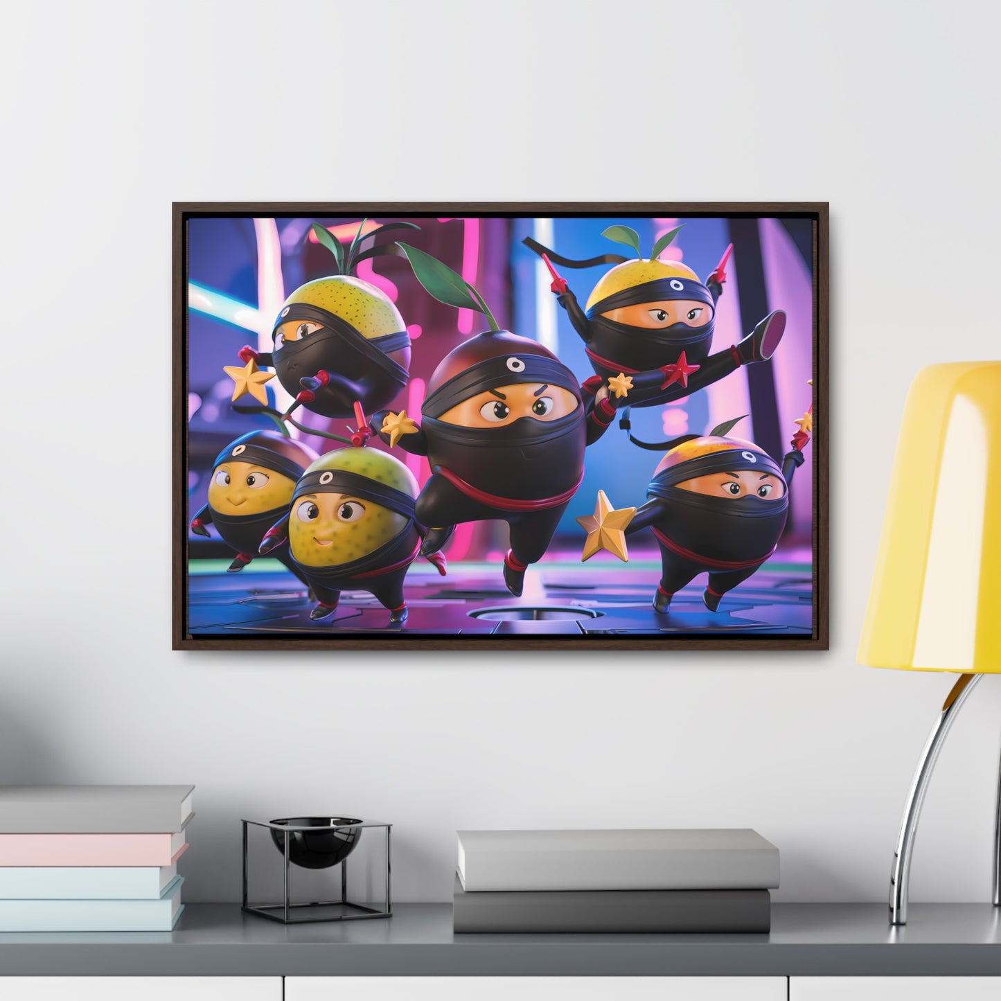 Ninja Citrus Squad: Star Power Unleashed - Gallery Canvas Wraps, Horizontal Frame
