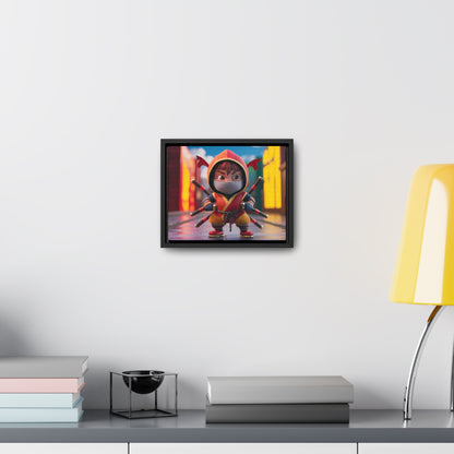 "Chibi Ninja Warrior in the City" - Gallery Canvas Wraps, Horizontal Frame