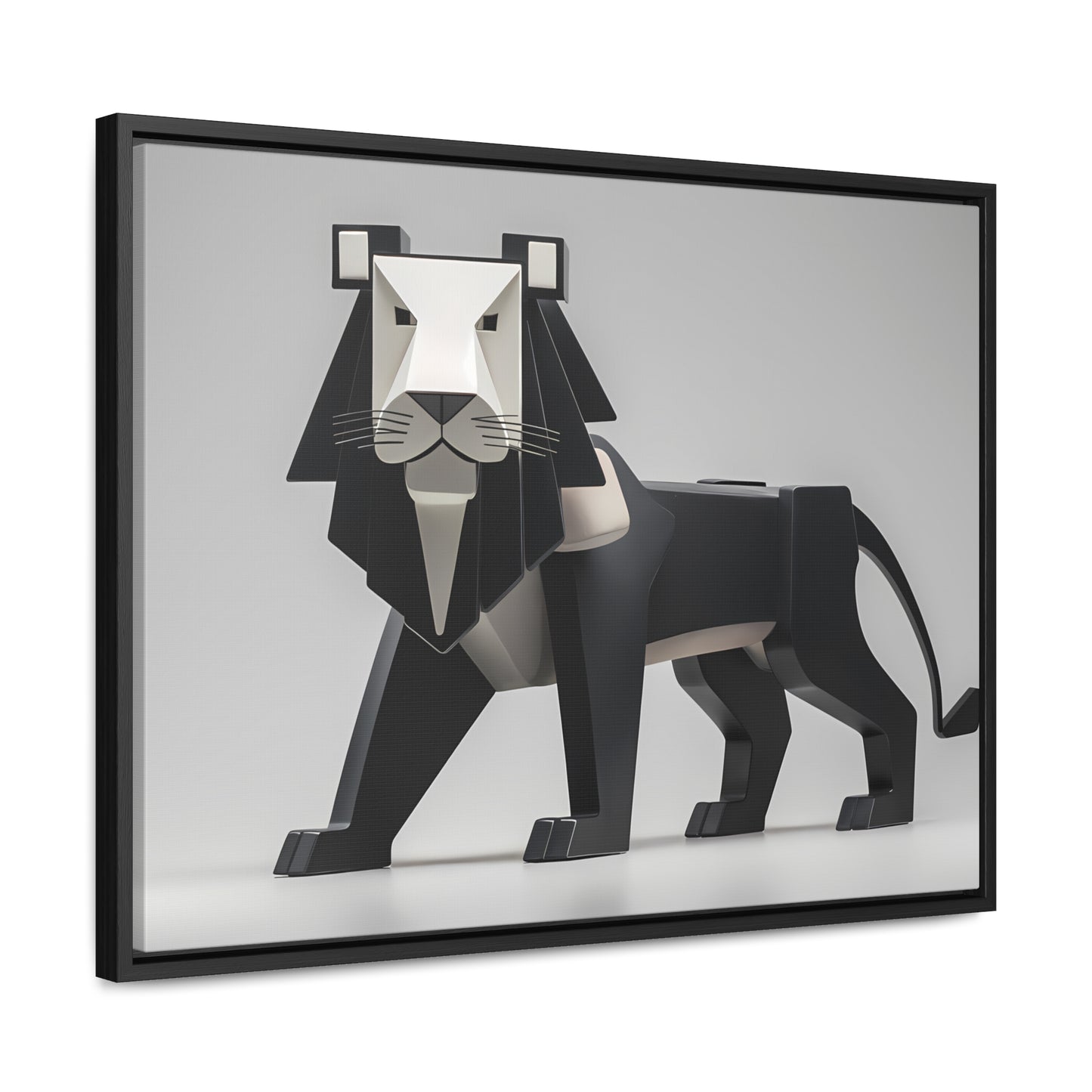 Regal Geometric Lion - Gallery Canvas Wraps, Horizontal Frame