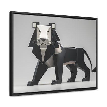 Regal Geometric Lion - Gallery Canvas Wraps, Horizontal Frame
