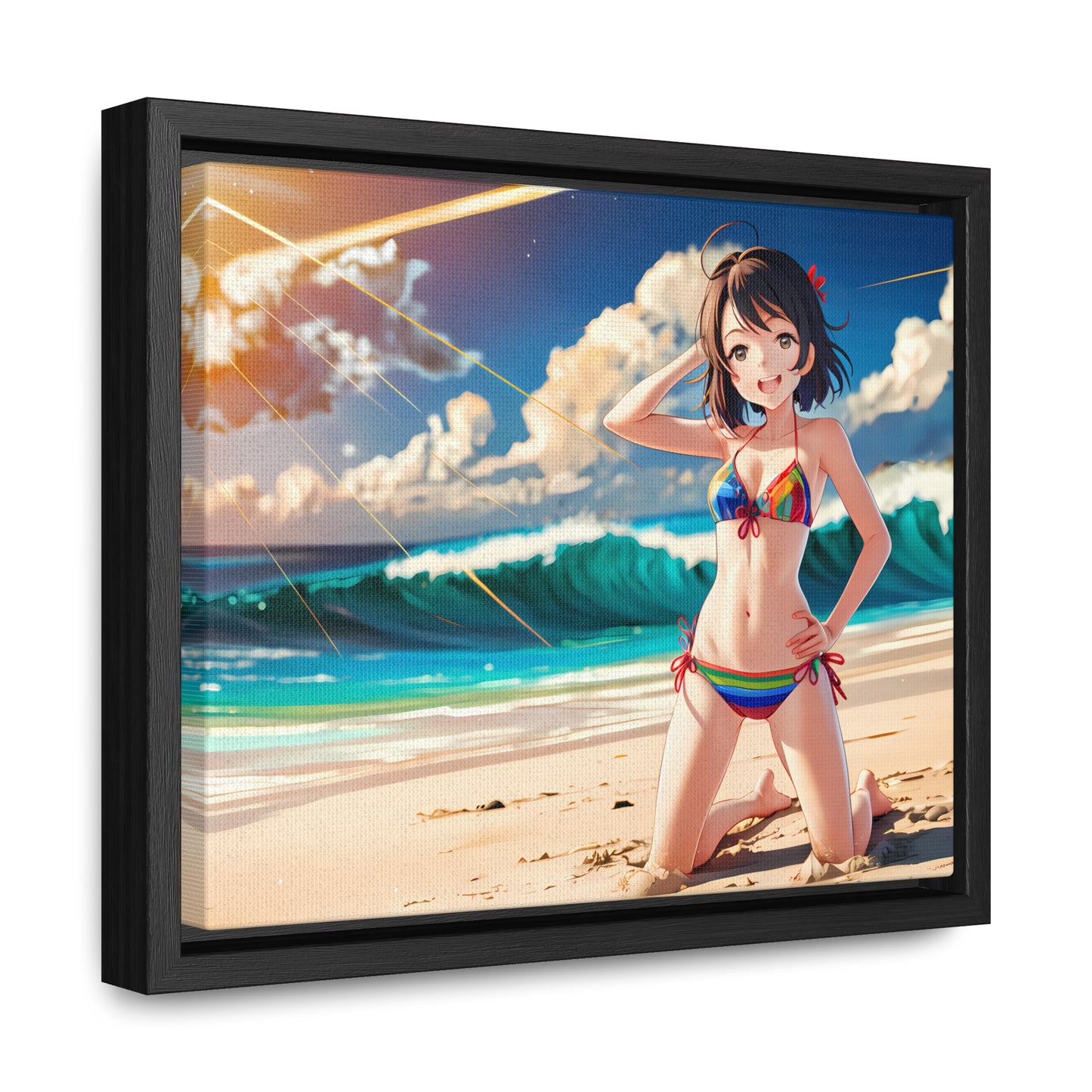 Sunlit Shores of Joy - Gallery Canvas Wraps, Horizontal Frame