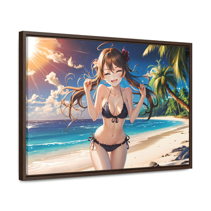 Sunlit Joy on the Beach - Gallery Canvas Wraps, Horizontal Frame