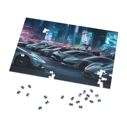 Neon Nights: Supercar Showdown - Jigsaw Puzzle (30, 110, 252, 500,1000-Piece)