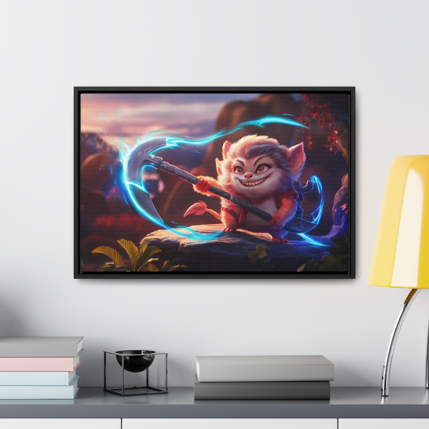"Glowblade Guardian" - Gallery Canvas Wraps, Horizontal Frame