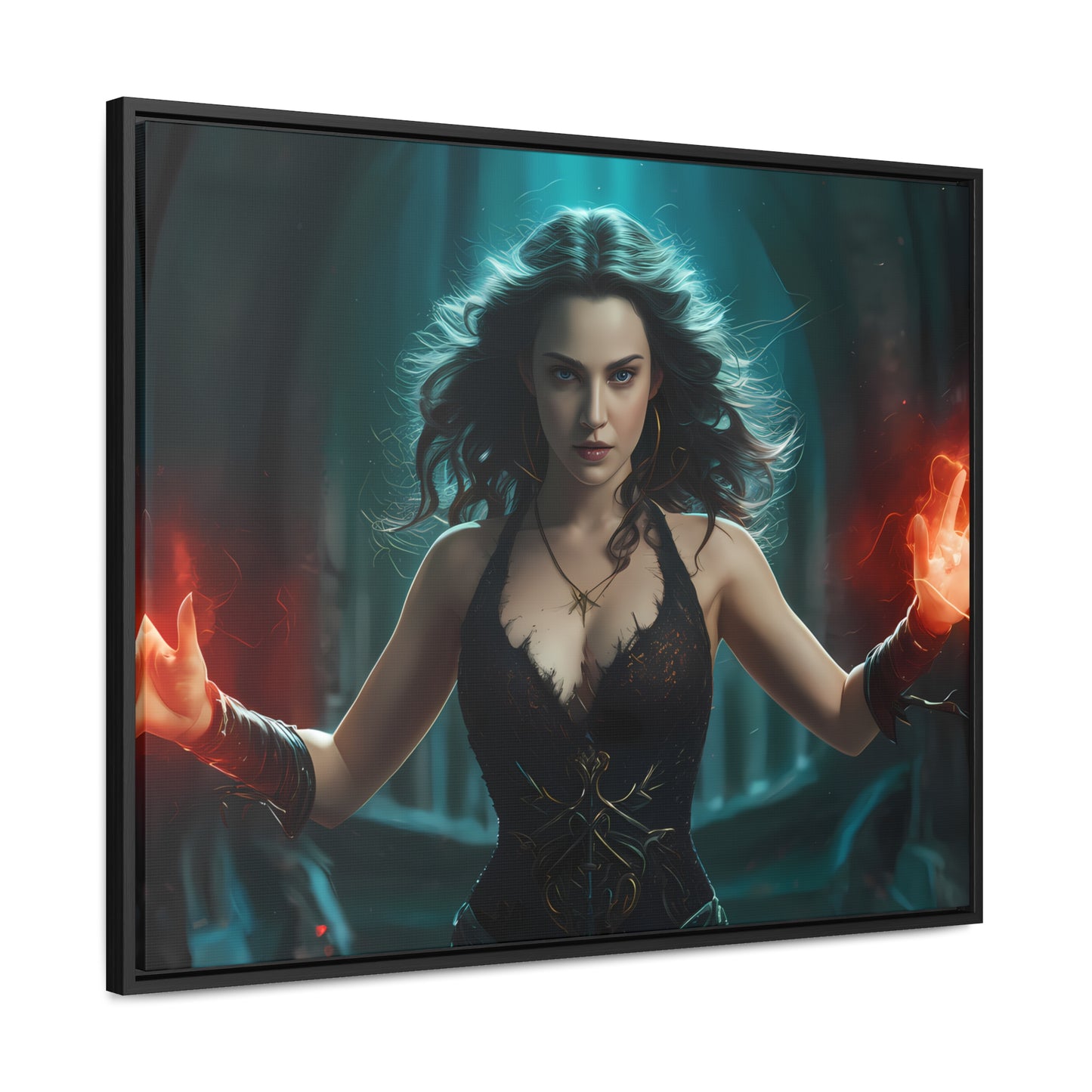 Sorceress of the Crimson Flame - Gallery Canvas Wraps, Horizontal Frame