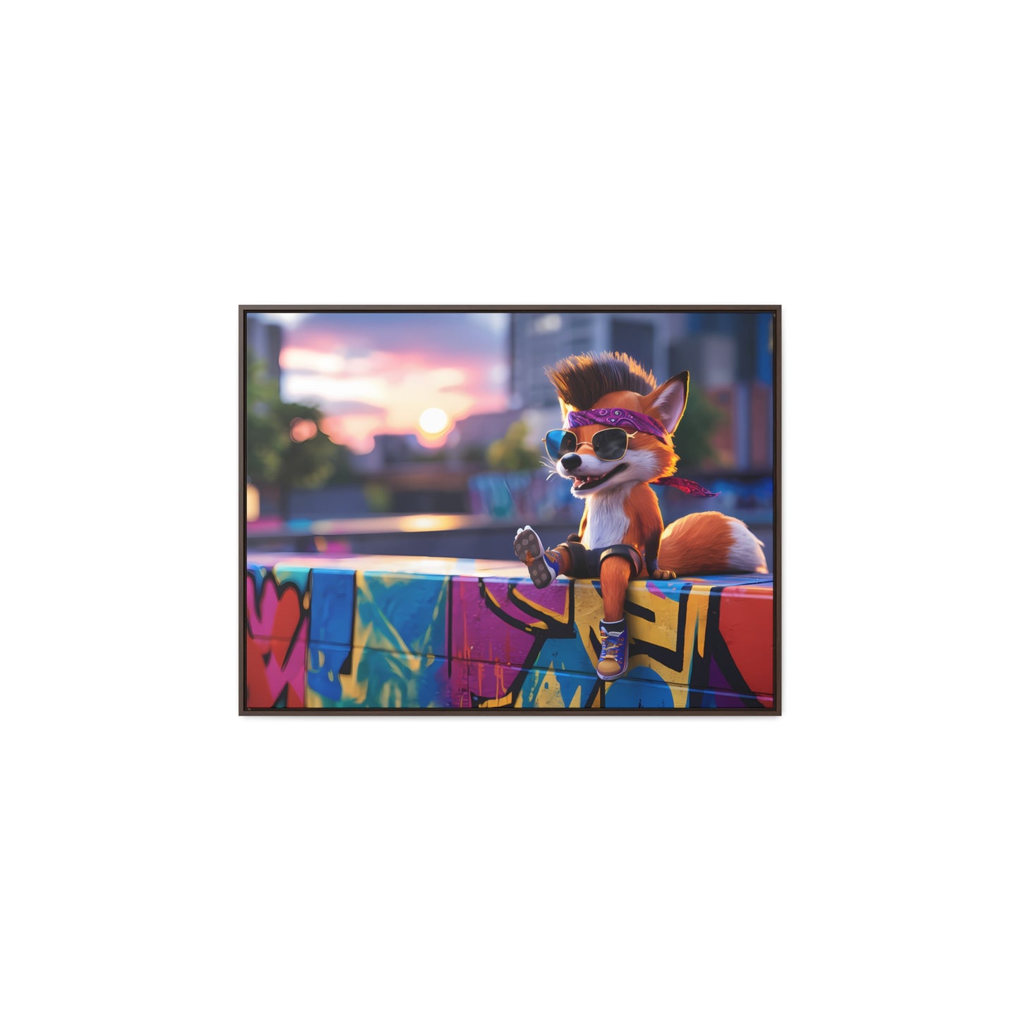 Urban Fox Vibes - Gallery Canvas Wraps, Horizontal Frame