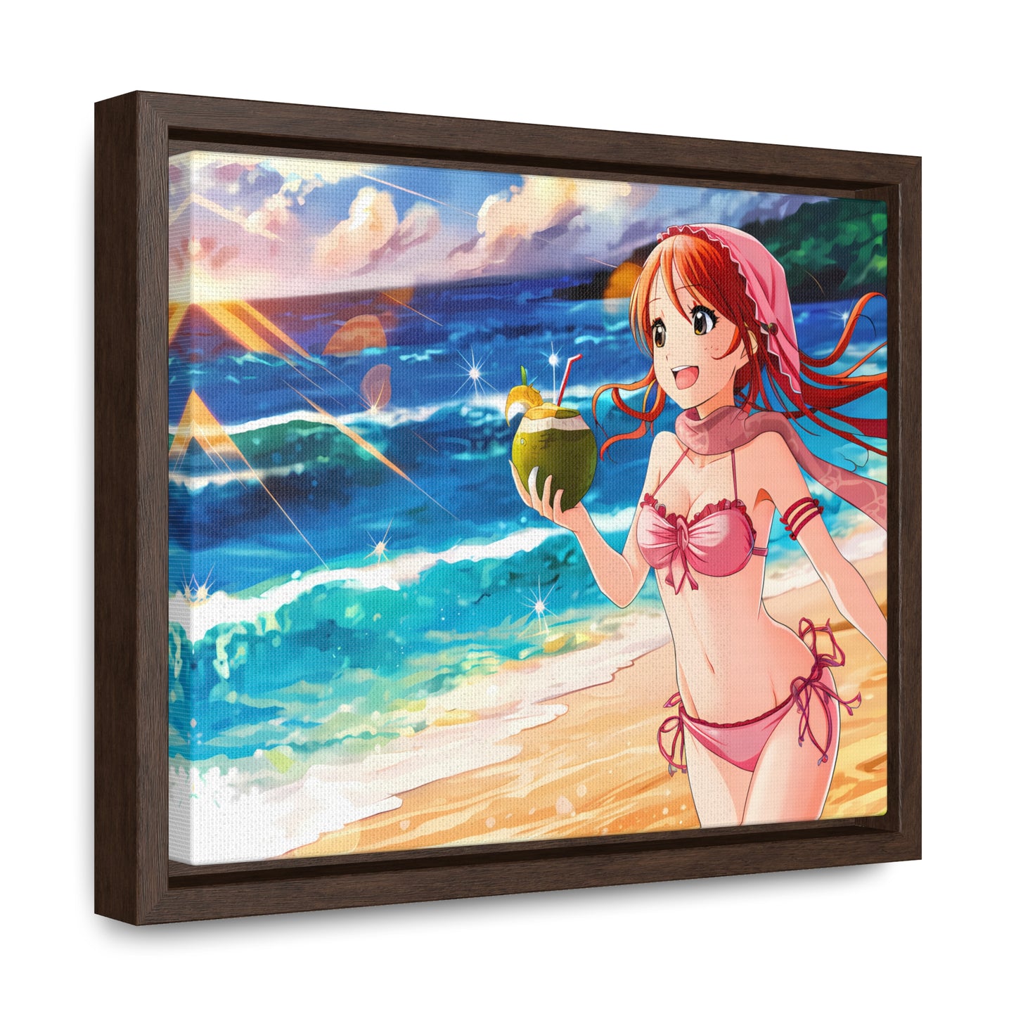 Sunset Shores and Summer Smiles - Gallery Canvas Wraps, Horizontal Frame