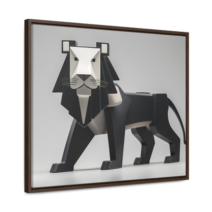 Regal Geometric Lion - Gallery Canvas Wraps, Horizontal Frame