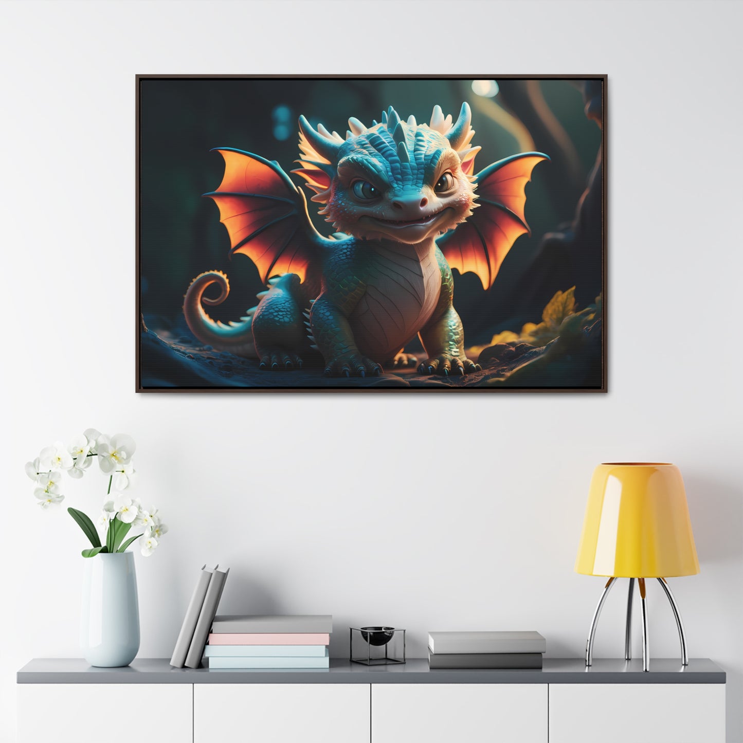 "Forest Guardian Hatchling" - Gallery Canvas Wraps, Horizontal Frame
