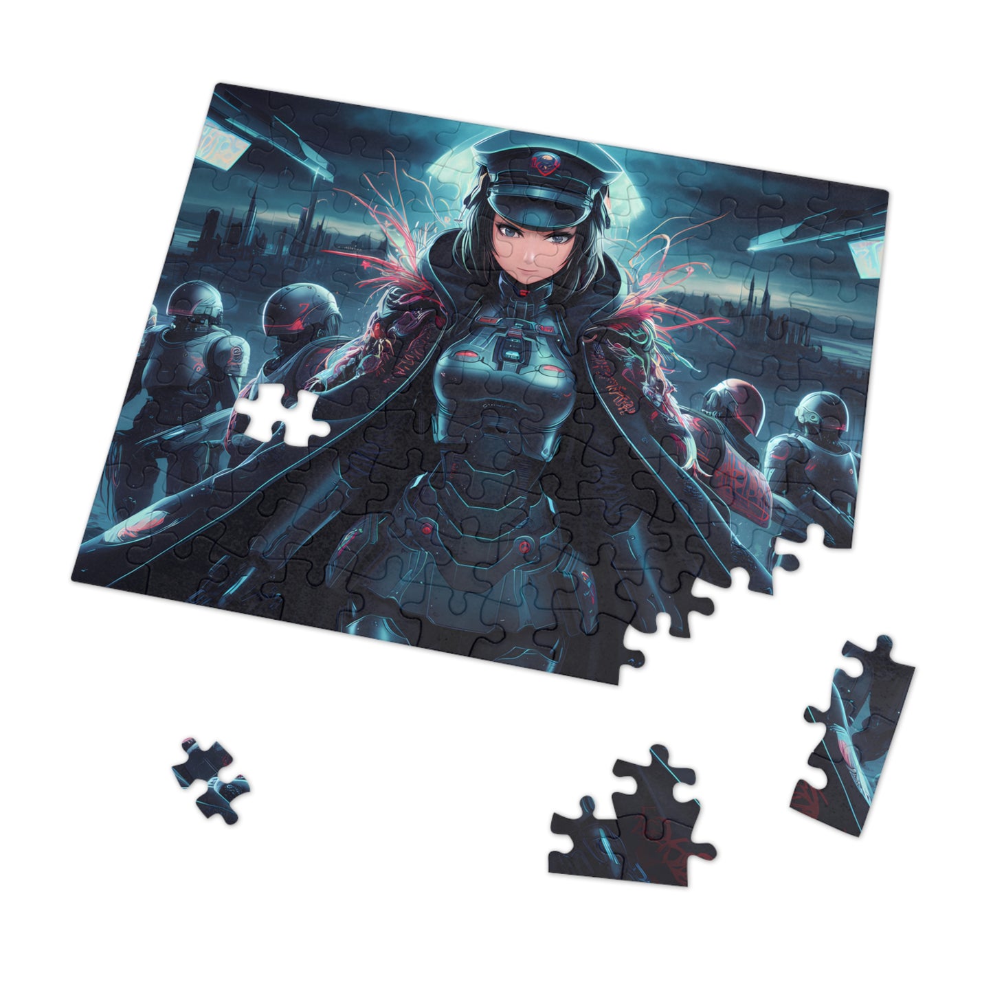 Enforcer of the Neon Dystopia - Jigsaw Puzzle (30, 110, 252, 500,1000-Piece)