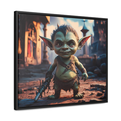 Goblin Warrior in the Ruined City - Gallery Canvas Wraps, Horizontal Frame