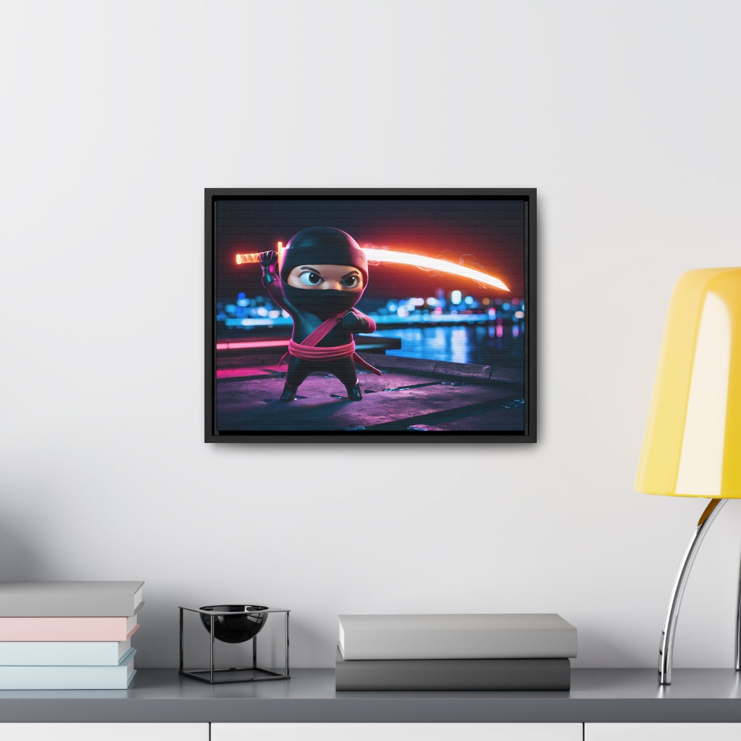 Neon Ninja Showdown - Gallery Canvas Wraps, Horizontal Frame