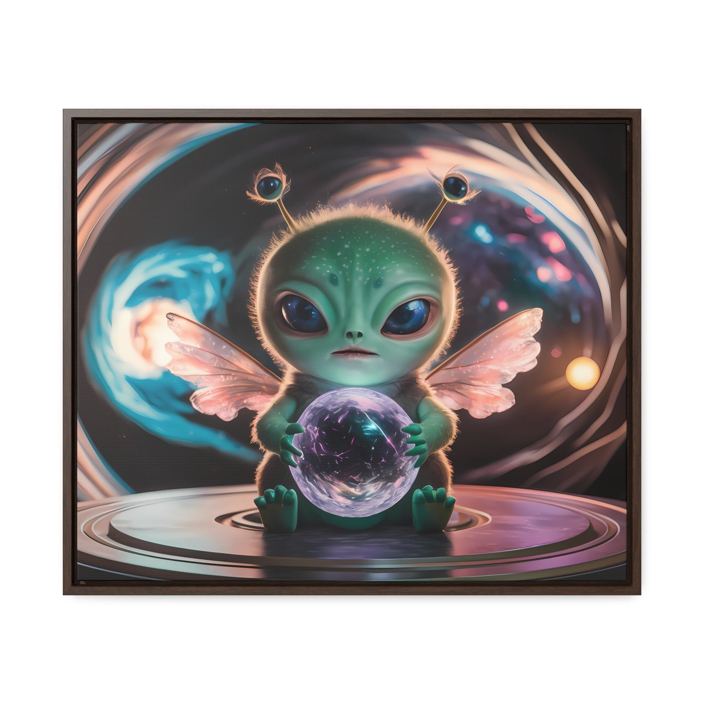 Guardian of the Cosmic Crystal - Gallery Canvas Wraps, Horizontal Frame
