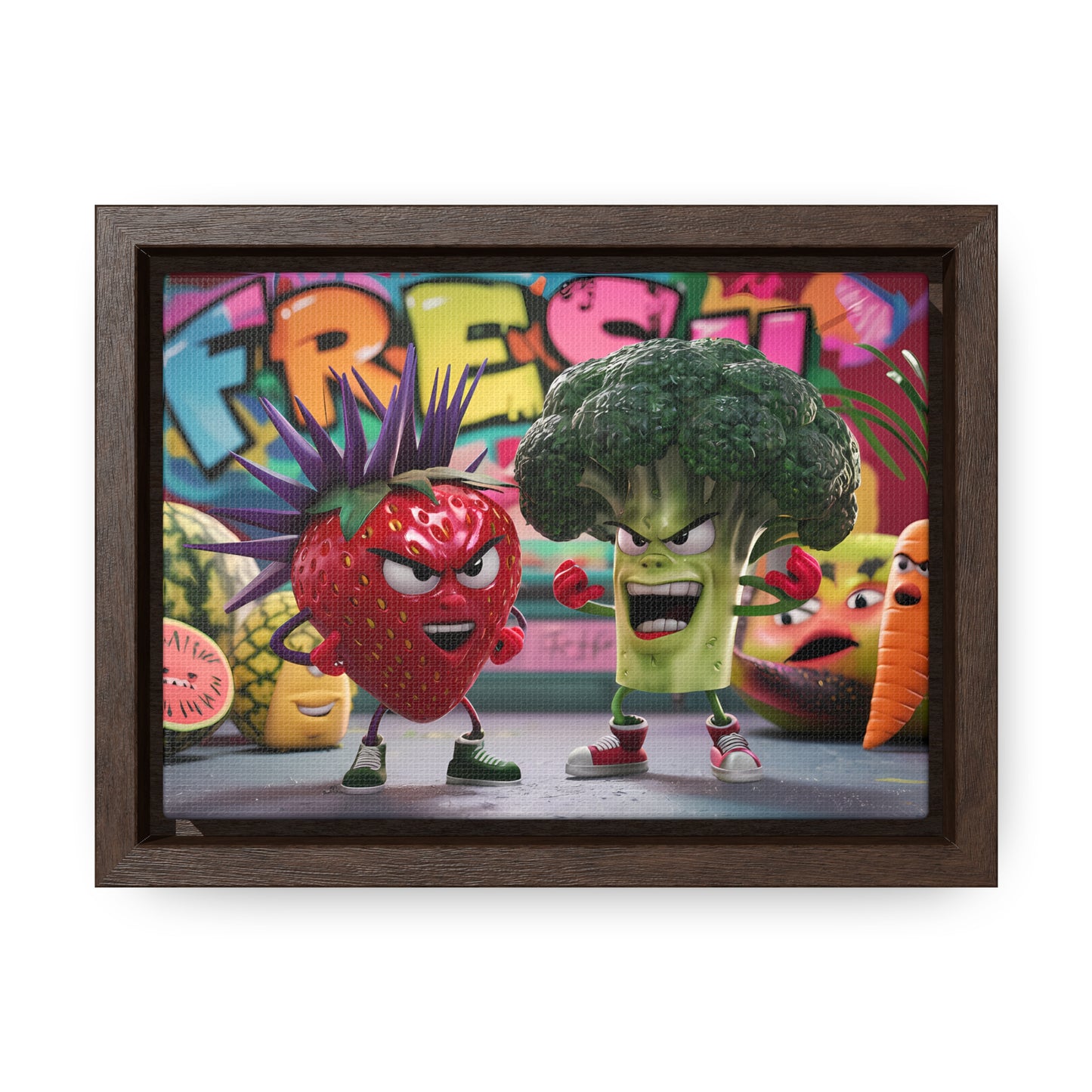 "Fresh Fight: Battle of the Bites" - Gallery Canvas Wraps, Horizontal Frame