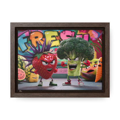 "Fresh Fight: Battle of the Bites" - Gallery Canvas Wraps, Horizontal Frame
