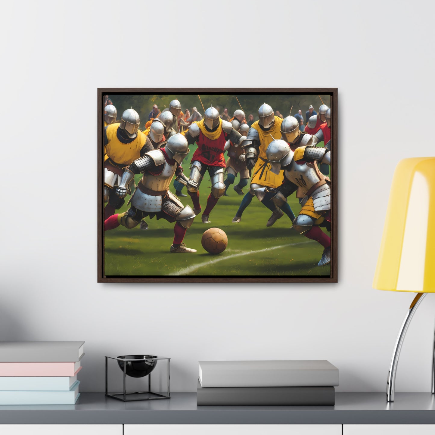 Medieval Football Battle - Gallery Canvas Wraps, Horizontal Frame