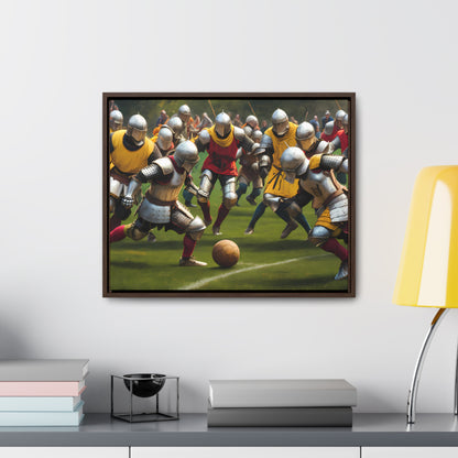 Medieval Football Battle - Gallery Canvas Wraps, Horizontal Frame