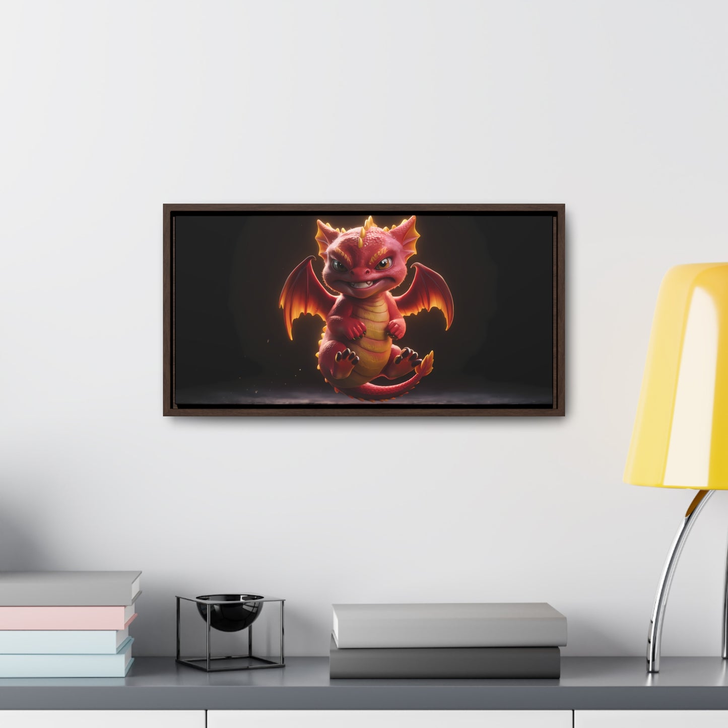 "Fiery Little Guardian" - Gallery Canvas Wraps, Horizontal Frame