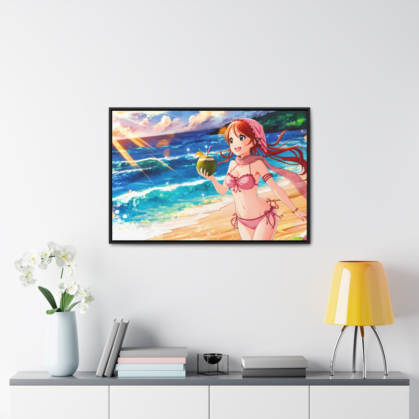 Sunset Shores and Summer Smiles - Gallery Canvas Wraps, Horizontal Frame