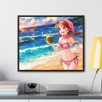 Sunset Shores and Summer Smiles - Gallery Canvas Wraps, Horizontal Frame