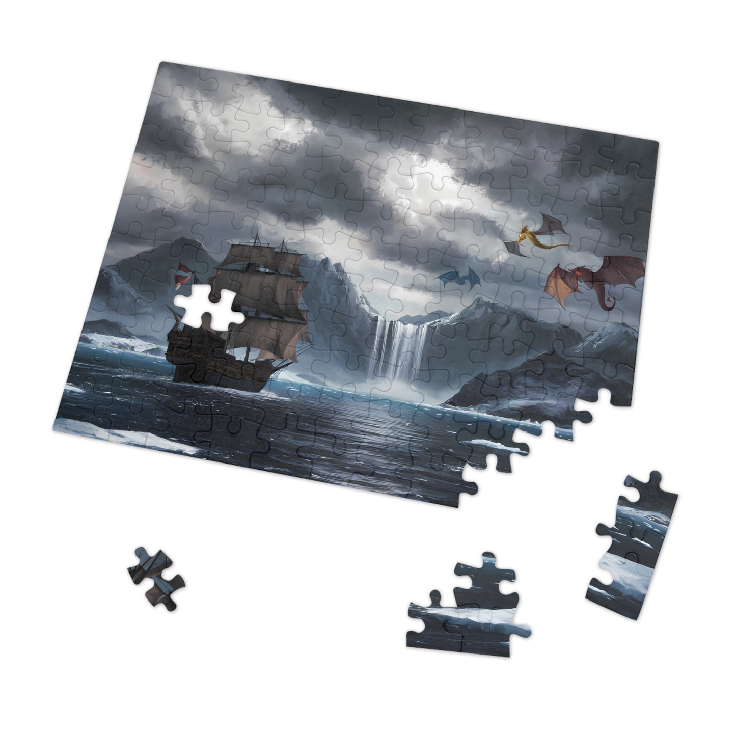 Dragons Over Frozen Seas - Jigsaw Puzzle (30, 110, 252, 500,1000-Piece)