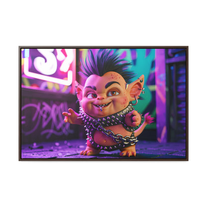 Punk Goblin in the Neon Alley - Gallery Canvas Wraps, Horizontal Frame