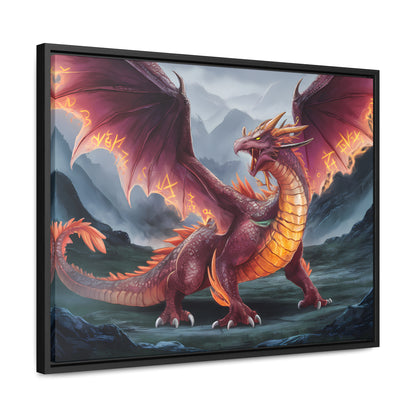 The Inferno Wyrm of the Ashen Peaks - Gallery Canvas Wraps, Horizontal Frame