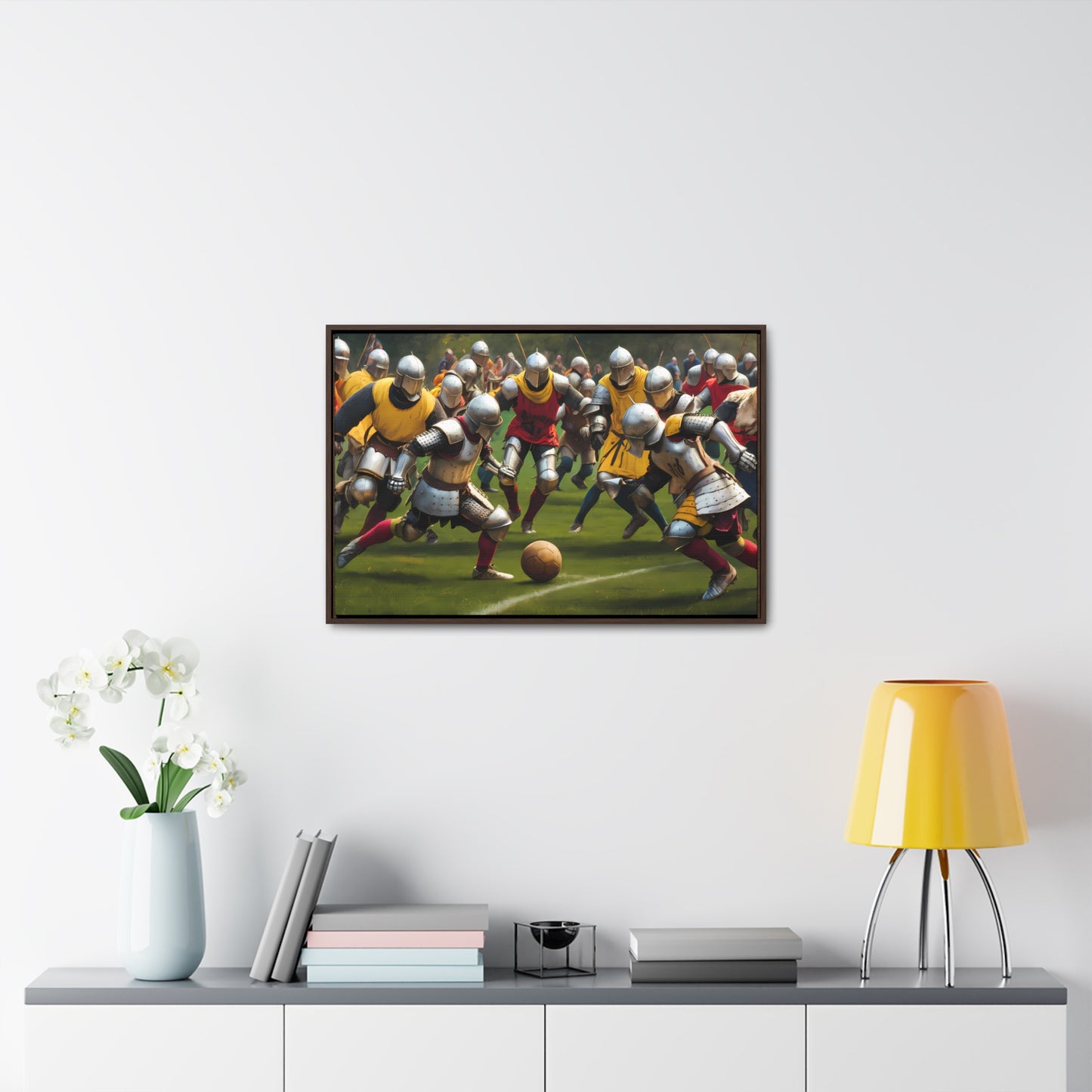 Medieval Football Battle - Gallery Canvas Wraps, Horizontal Frame