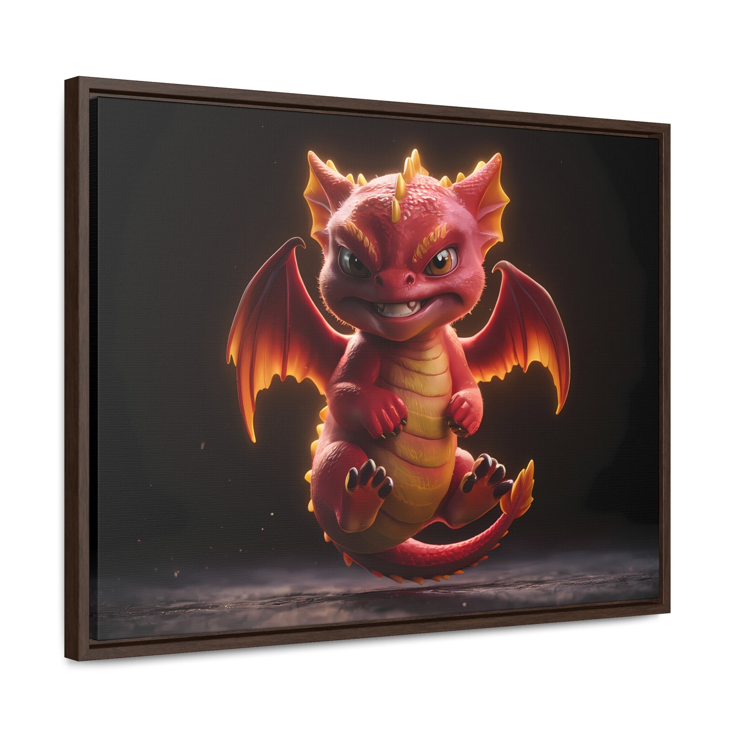 "Fiery Little Guardian" - Gallery Canvas Wraps, Horizontal Frame
