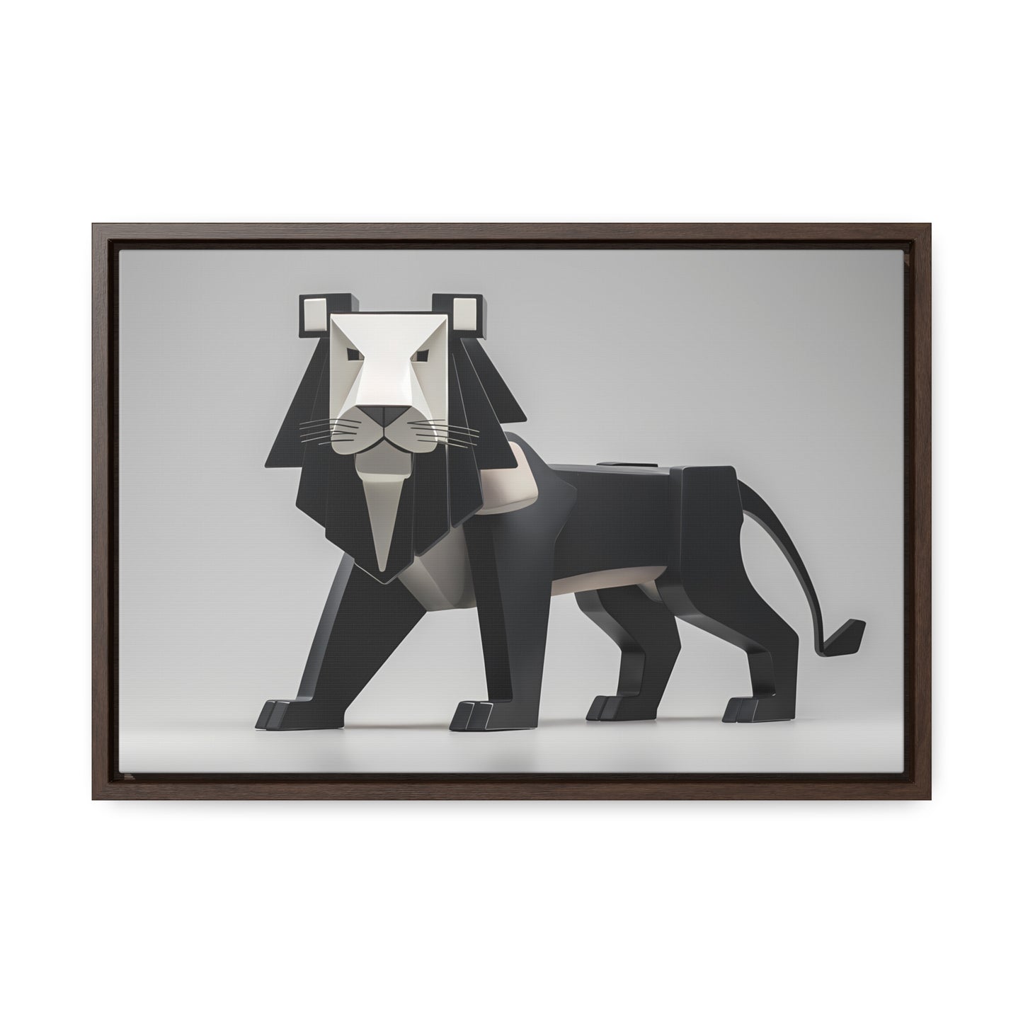 Regal Geometric Lion - Gallery Canvas Wraps, Horizontal Frame