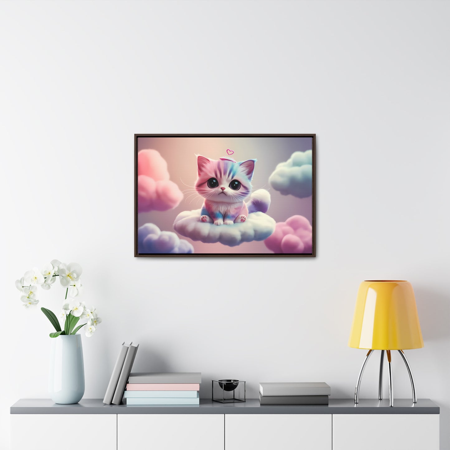 Heavenly Kitten Dreams - Gallery Canvas Wraps, Horizontal Frame