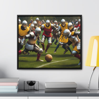 Medieval Football Battle - Gallery Canvas Wraps, Horizontal Frame