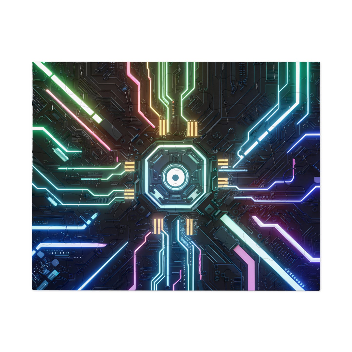 Neon Circuit Nexus - Jigsaw Puzzle (30, 110, 252, 500,1000-Piece)