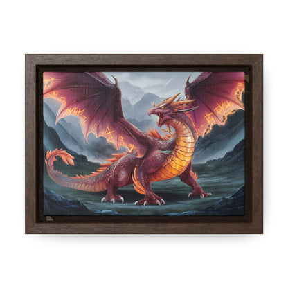 The Inferno Wyrm of the Ashen Peaks - Gallery Canvas Wraps, Horizontal Frame