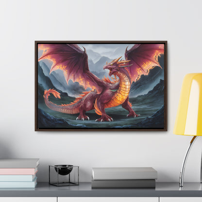 The Inferno Wyrm of the Ashen Peaks - Gallery Canvas Wraps, Horizontal Frame