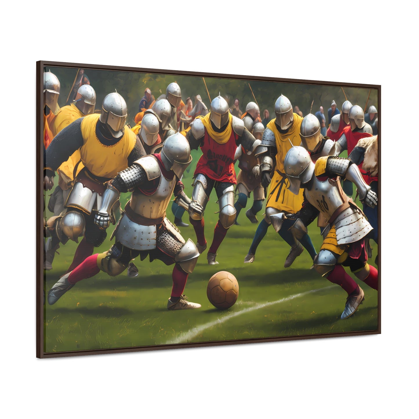 Medieval Football Battle - Gallery Canvas Wraps, Horizontal Frame