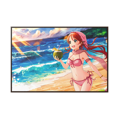 Sunset Shores and Summer Smiles - Gallery Canvas Wraps, Horizontal Frame