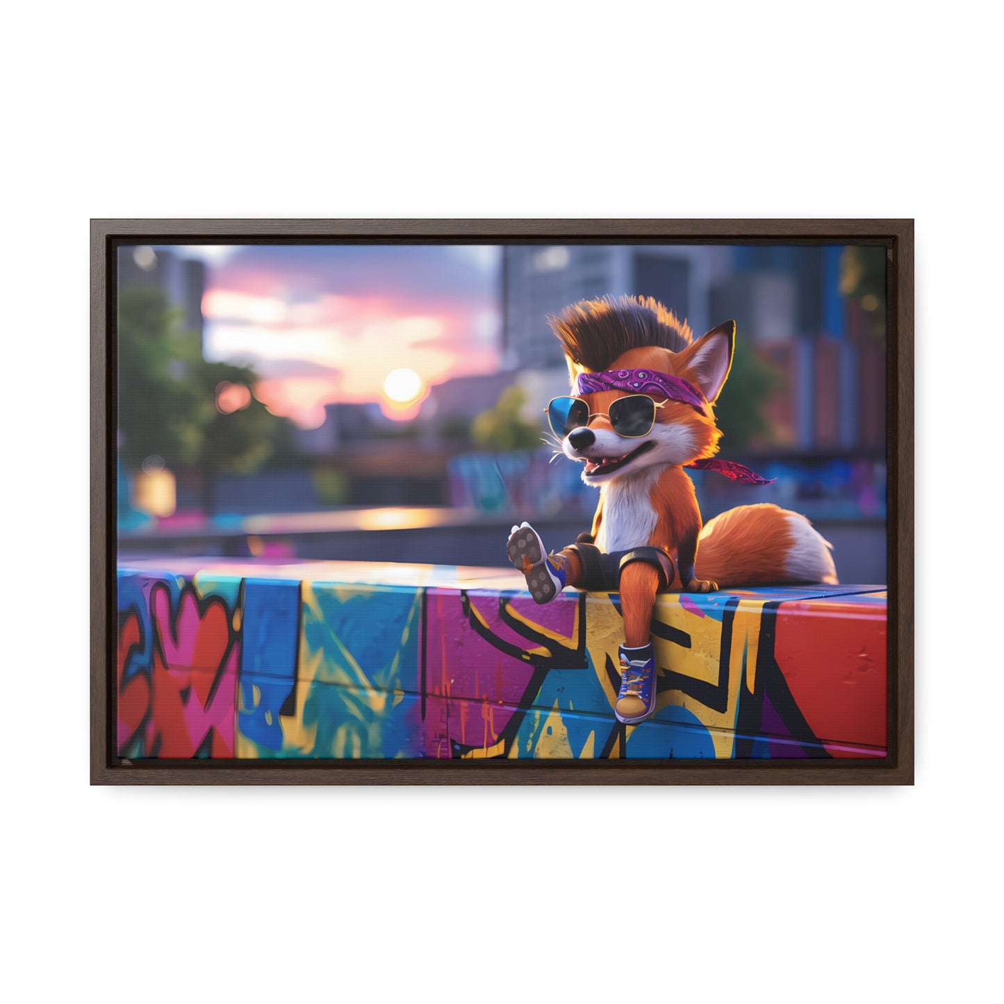 Urban Fox Vibes - Gallery Canvas Wraps, Horizontal Frame