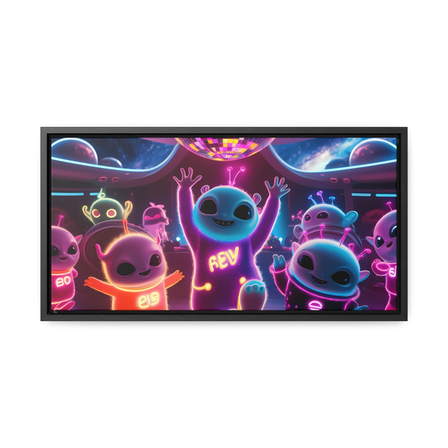 Intergalactic Neon Dance Party - Gallery Canvas Wraps, Horizontal Frame