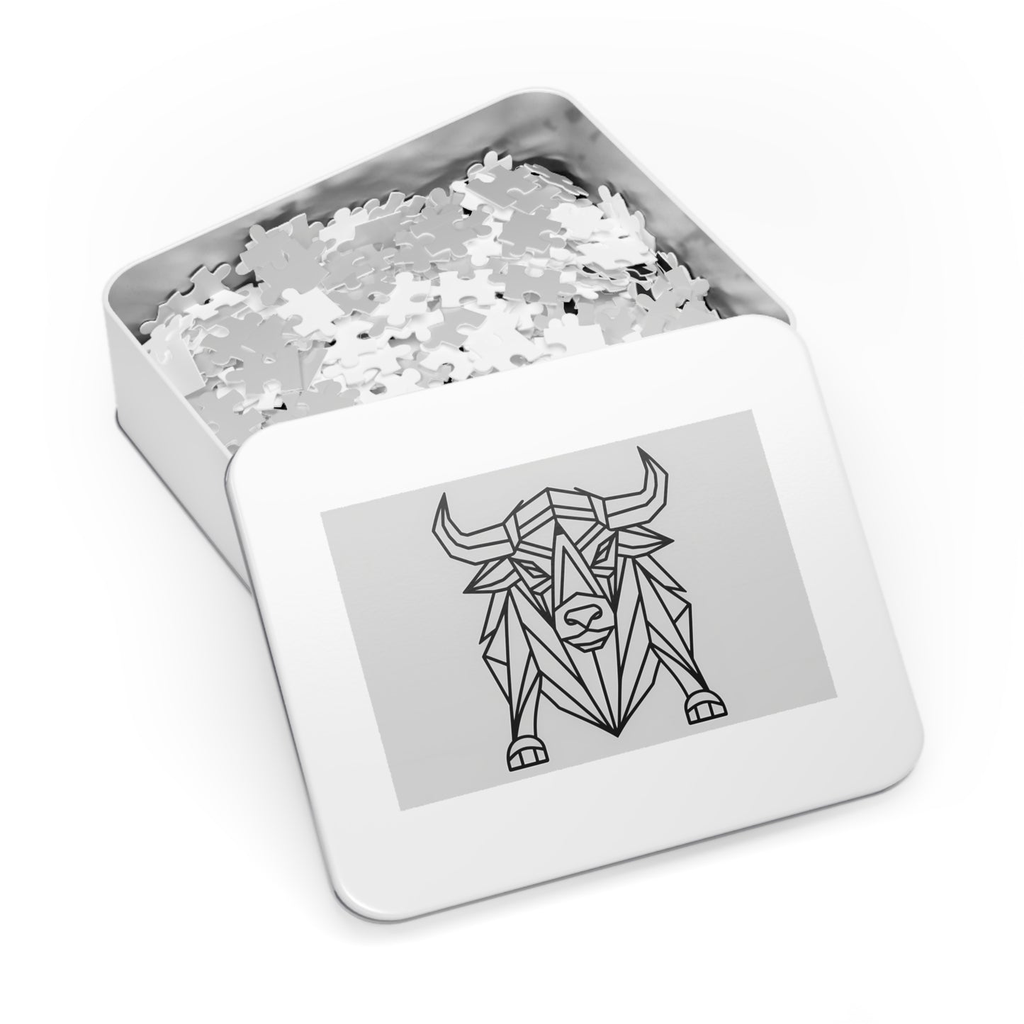 Geometric Bison Strength - Jigsaw Puzzle (30, 110, 252, 500,1000-Piece)