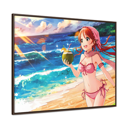 Sunset Shores and Summer Smiles - Gallery Canvas Wraps, Horizontal Frame