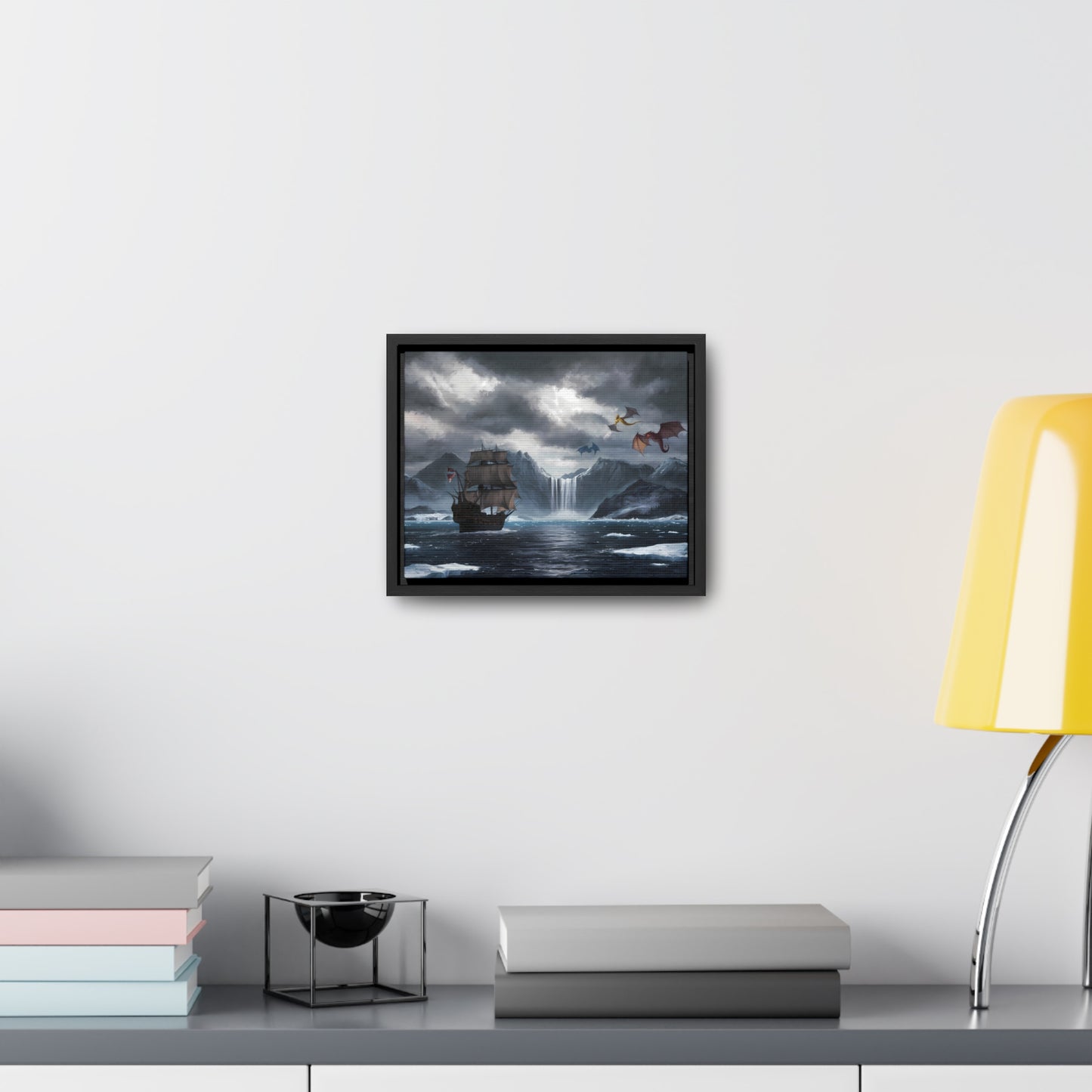 "The Voyage to Dragon's Fjord" - Gallery Canvas Wraps, Horizontal Frame