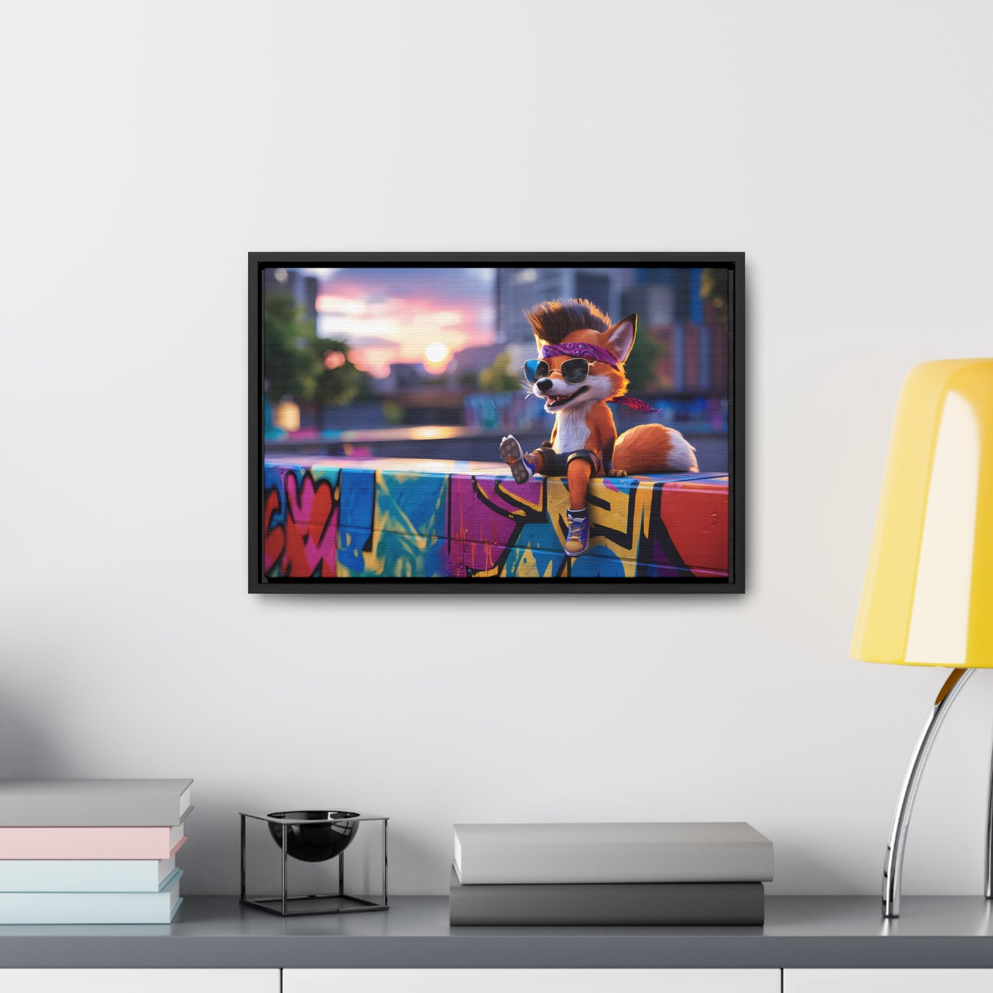 Urban Fox Vibes - Gallery Canvas Wraps, Horizontal Frame
