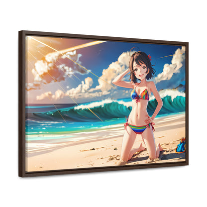 Sunlit Shores of Joy - Gallery Canvas Wraps, Horizontal Frame