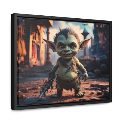 Goblin Warrior in the Ruined City - Gallery Canvas Wraps, Horizontal Frame